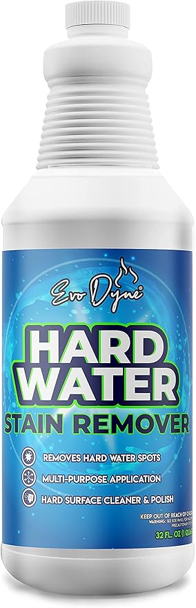 Evo Dyne Hard Water Stain Remover 32oz | Made in USA - Shower Door Cleaner, Clean Tile and Grout, Windows, Fiberglass, Tubs, Chrome (1-Pack)
