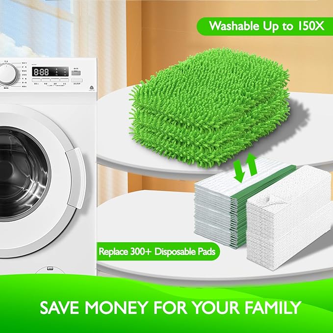4+6 Pack Reusable Microfiber Mop Pads Compatible with Swiffer Sweeper- Dry Sweeping Cloths & Wet Mopping Cloths - Washable Wet Pads Refill for Mopping Floors (Mop is not Included)