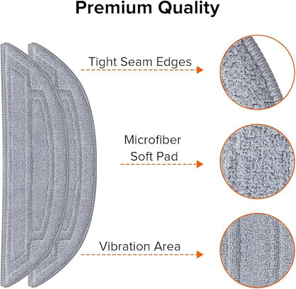roborock 2 Pack Microfiber Mop Cloths for S8 MaxV Ultra, S8 Max Ultra Series Robot Vacuum Cleaner, with Dual Sonic Vibrations Modules, Mop Pad Replacement Accessories