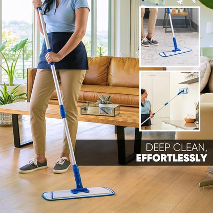 Microfiber Wholesale™ 18 inch Microfiber Mop Pads - Machine Washable, Reusable, Refills & Replacement Wet Mop Heads Compatible with Any Microfiber Flat Mop System (3 Pack)