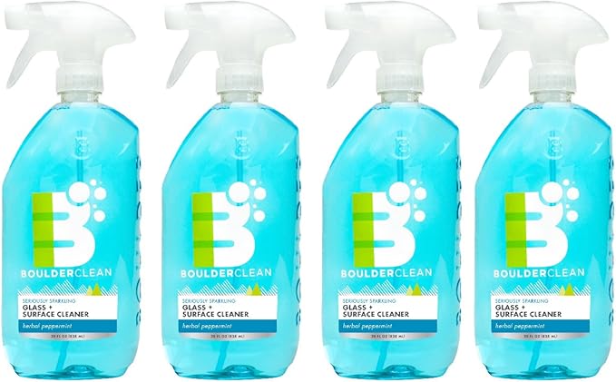 Boulder Clean Glass + Surface Cleaner, Herbal Peppermint, 28 oz Bottle