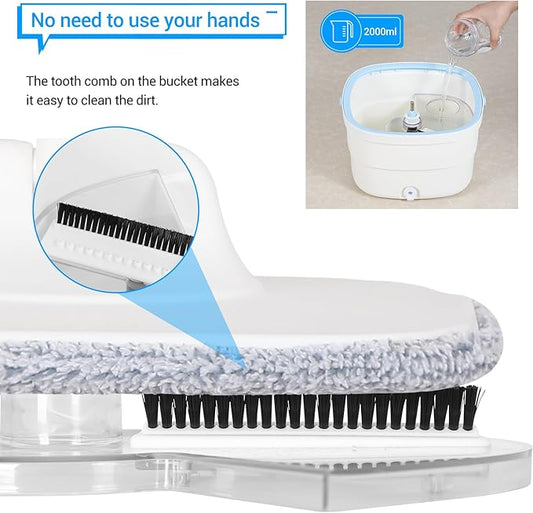 Spin Mop and Bucket with Separate Dirty and Clean Water for Floor Cleaning Spinning Mop