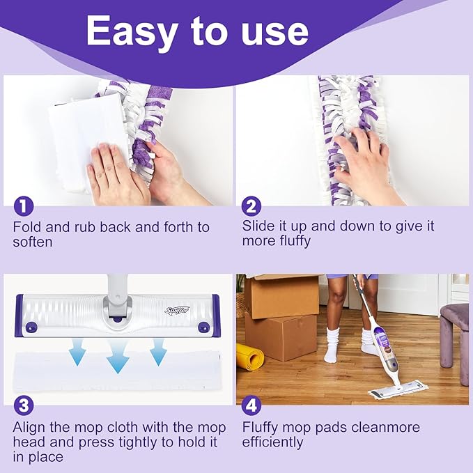 Power Mop Pads Compatible with Swiffer PowerMop, Disposable Mopping Pad Refills for Cleaning, Multi-Surface Wood Floor Replacement Pads (32)