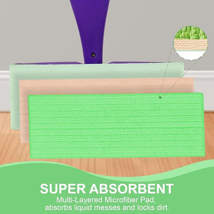 20 Pack Microfiber Mop Refill Pad Compatible with Swiffer WetJet Mop for Floor Cleaning, Semi-Disposable Eco-Friendly Replacement Mop Pads Machine Washable (10 PCS Blue + 10 PCS Green)