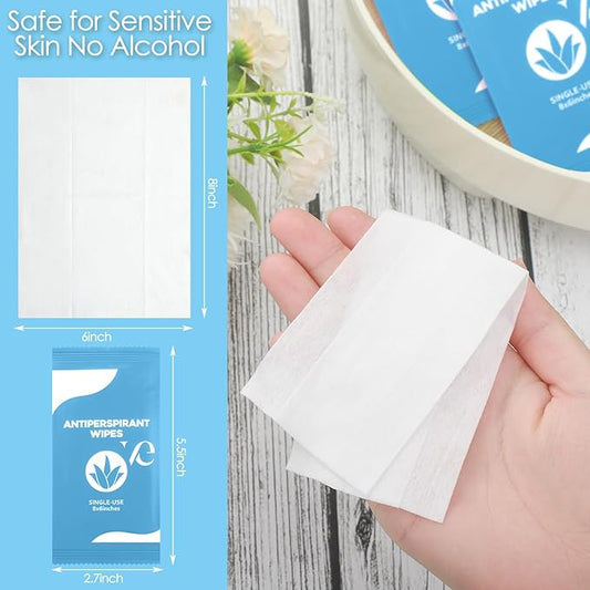Timgle 300 Pcs Deodorant Wipes Antiperspirant Wipes Bulk Individually Wrapped Cleansing and Refreshing Scent Travel Anti Sweat for Adult Women Men Face Underarm Body Deodorizing Homeless (Blue)