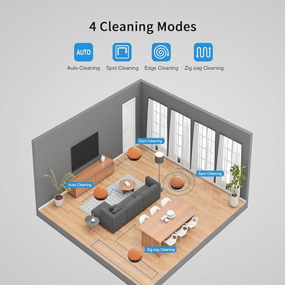 Robot Vacuum and Mop Combo, 2 in 1 Mopping Robot Vacuum Cleaner with Schedule, Wi-Fi/Voice/App, Strong Suction, Easy of Use, Self-Charging Robotic Vacuum, Slim, Ideal for Hard Floor, Pet Hair, Carpet