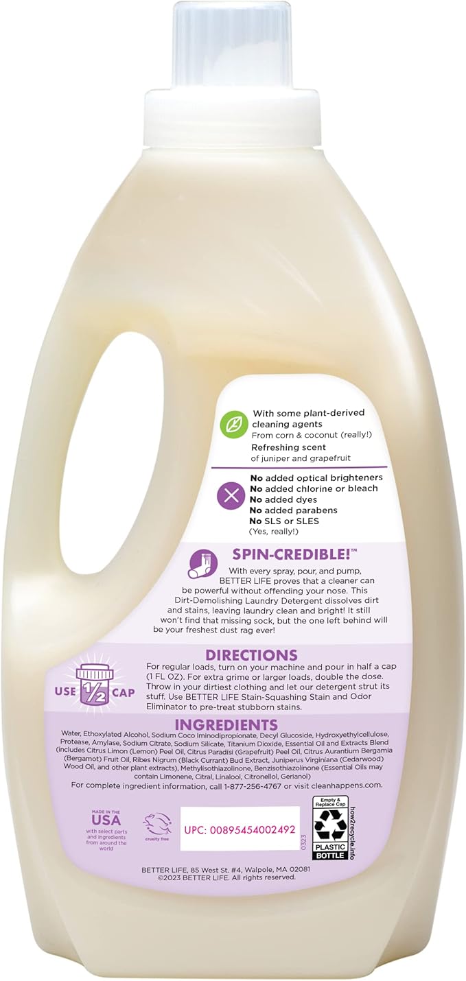 Better Life Natural Concentrated Laundry Detergent, Lavender Grapefruit, 64 loads