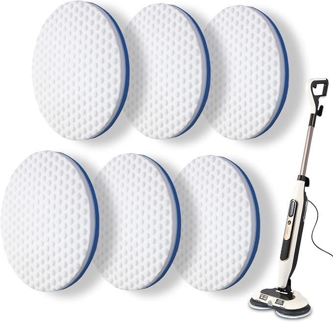 S7000 Series Magic Sponge Eraser Steam&Scrub Mop Pads Kit for Shrak,S8201 S8001 S7001 S7201 S7000AMZ S7005 S7020 S7001C All-in-One Hard Floor Steam Mop (6White)