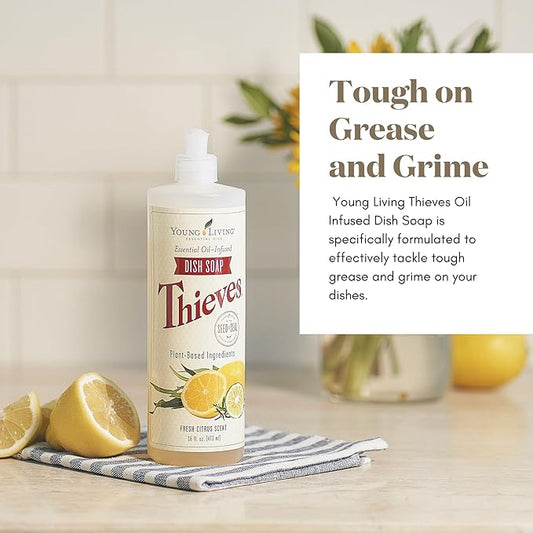 Young Living Thieves Dish Soap – Plant-Based, Essential Oil-Infused, Ultra-Concentrated, 12 fl oz
