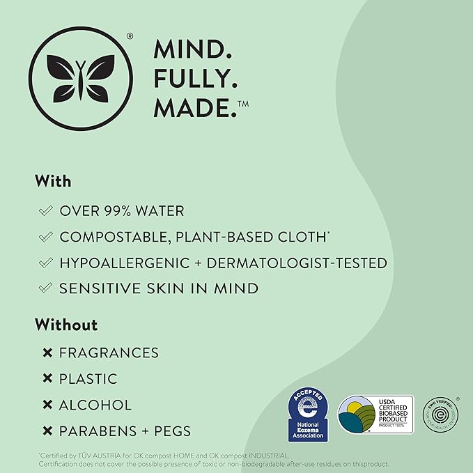 The Honest Company Clean Conscious Multi-Use Wipes | Hypoallergenic + Unscented for Sensitive Skin | Over 99% Water, Compostable, Plant Based, Baby Wipes | Terrazzo, 36 Count