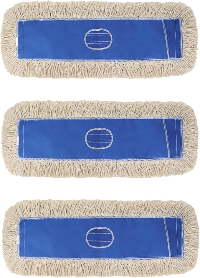 24 Inch Dust Mop Head: Replacement Medium Washable Commercial Sweeper and Janitorial Dust Mop Head Replacement