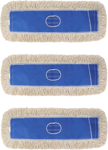 24 Inch Dust Mop Head: Replacement Medium Washable Commercial Sweeper and Janitorial Dust Mop Head Replacement