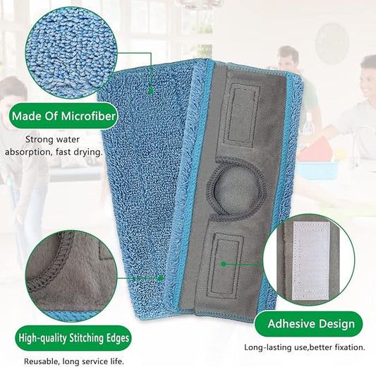 Diteje 3 Pack Washable Replacement Mop Pads Reusable Refill Compatible with Swiffer Sweeper,for All 9.8 to 10.3 Inch Flat Mops Wet Dry Use