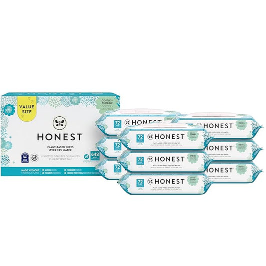 The Honest Company Clean Conscious Unscented Wipes | Over 99% Water, Plant-Based, Baby Wipes | Hypoallergenic for Sensitive Skin, EWG Verified | Classic, 648 Count