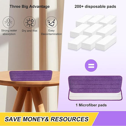 16.5 Inch Reusable Mop Pads Microfiber Spray Mop Replacement Heads for Wet/Dry Mops Compatible with Bona Floor Care System (6 Pack)