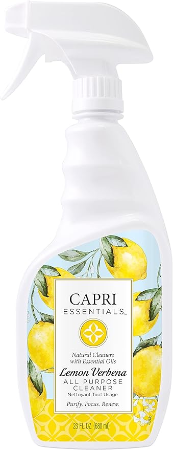 Lemon Verbena All Purpose Cleaner Spray – Essential Oils Surface & Glass Cleaner – Lemon Scented Household Cleaning Supplies – Natural Cleaning Products (23 oz)