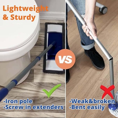 Collapsible Mop and Bucket Set, Bafezoze Microfiber Dust Mop, Floor Scrubber, Grout Brush with Long Handle for Bathroom RV Tile Cleaning