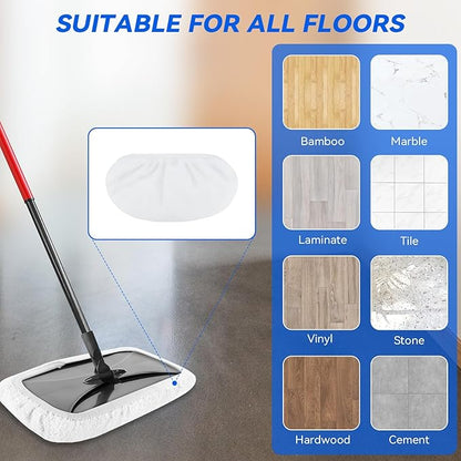 8"x15" Mop Replacement Head Compatible with O Cedar Hardwood Floor'N More Microfiber Mop- Reusable Mop Pads Refill Cotton Cloth Mop Covers for Wet and Dry Use - 15x8 Inch - 4 Pack