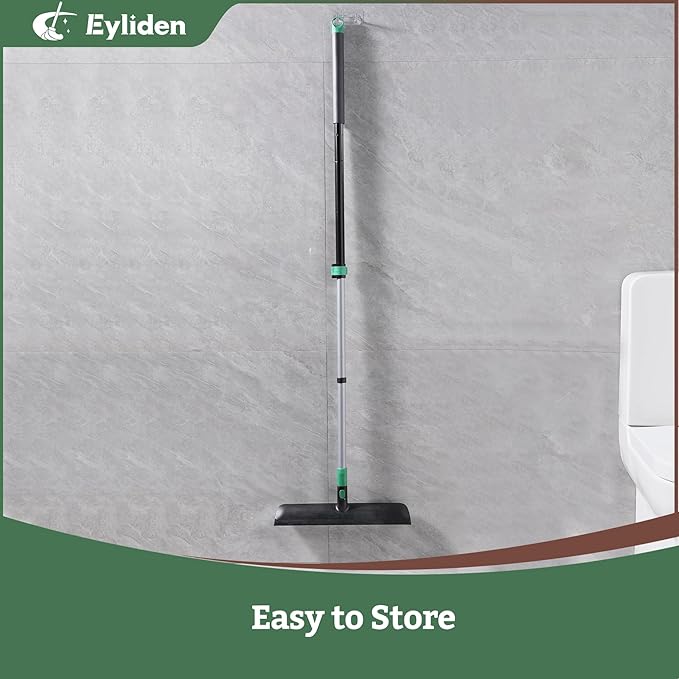 Eyliden Floor Scrub Brush with Long Handle, 15" Extra Wide Head - 30% Faster Cleaning, 2 in 1 Scrape Brushes Stiff Bristle Shower Scrubber for Deck Kitchen Bathroom Tub Patio Tile Wall