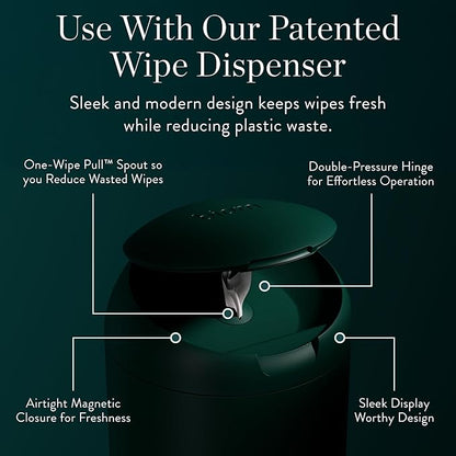 Biodegradable All-Purpose Wipes 3-Pack Refill - Non-Toxic Grapefruit Cleaning Wipes | Plant-Based Surface Cleaner for Home & Travel | Kid & Pet Friendly Wet Wipe | All Natural & Eco-Friendly