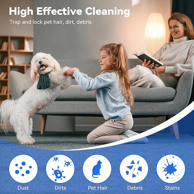 Replacement Steam Mop Pads for GorFanty GF-6610/GF-6610B: Reusable and Washable Microfiber Steam Mop Replacement Pads Cloth Floor Cleaning Pad (8 Packs)