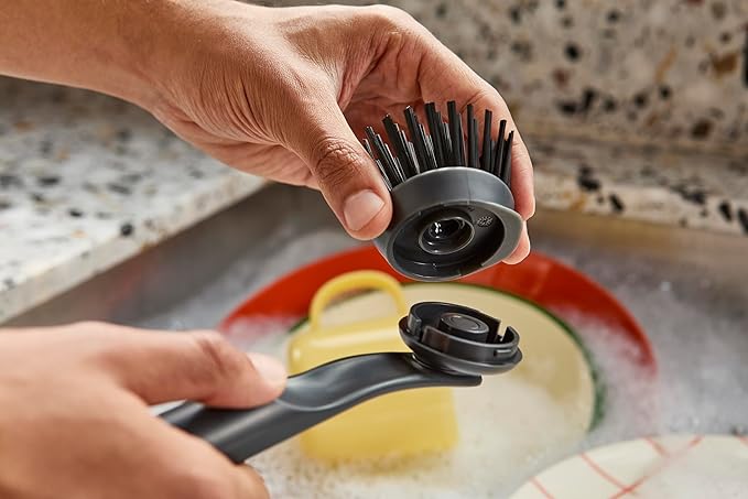 Joseph Joseph SinkTech Dish Brush with Replacement Head, Durable Bristles, Easy to Replace