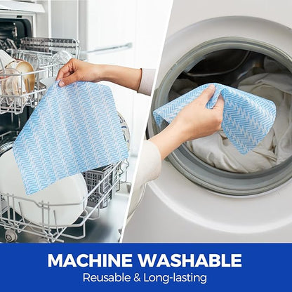 Disposable Cleaning Rolls Handi Wipes Reusable Cleaning Cloths Reusable Dry Kitchen Towels Dish Cloths Dish Towels 2 Roll, Total 200 Pcs, Blue
