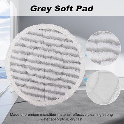 3897A Steam Mop Pads for Bissell SpinWave SmartSteam Scrubbing Steam Mop - Replacement Rotating Mop Head Fit 3897A 3712 3712W, Model No 1641112 (6Pack - Straight Wave Soft Pads