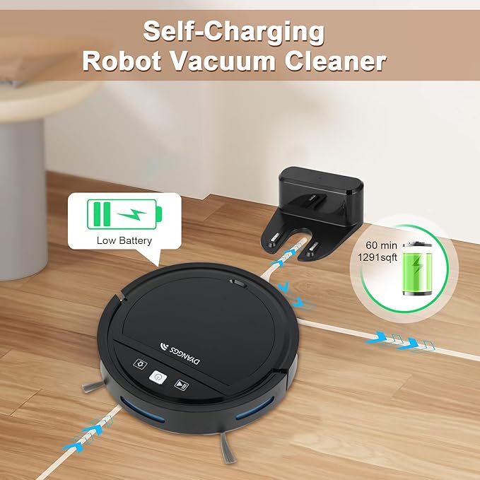 Robot Vacuums and Mop, Balayeuse Robot 3-in-1 Mopping Wi-Fi/Voice/Apps Robot Vacuum pet Hair,Drop Proof, Aspiradora Robot auto Return Charge,Ultra Slim,Ideal for Hard Floors, Carpets
