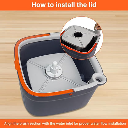 Spin Mop and Bucket Set with 3 Replaceable Microfiber Mop Pads, Self-Separating Clean and Dirty Water System, Self-Wringing 360° Rotating Square Mop Head for Hardwood, Tile, and Marble Floors
