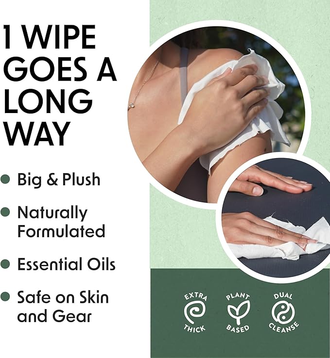 Wipex Gym Wipes for Equipment Bundle - Get (1) 400ct Lemongrass Surface Wipes & (1) 225ct Body Wipes for After Workout, Plant-Based Fitness Equipment Wipes, Clean Surfaces & Mats and Peloton Bike