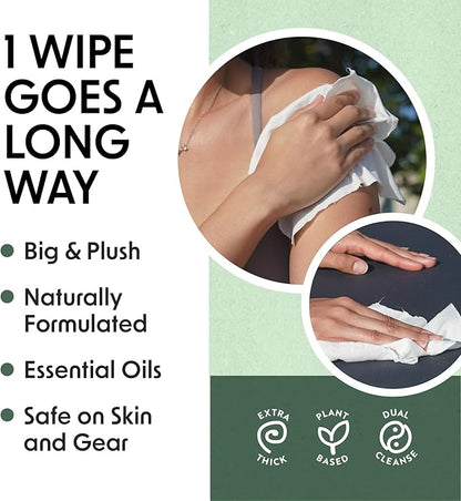 Wipex Gym Wipes for Equipment Bundle - Get (1) 400ct Lemongrass Surface Wipes & (1) 225ct Body Wipes for After Workout, Plant-Based Fitness Equipment Wipes, Clean Surfaces & Mats and Peloton Bike