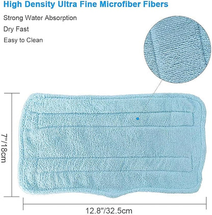 Fushing 7Pcs Steam Mop Pads, Washable Microfiber Cleaning Steamer Replacement Pads for Shark Steam & Spray Mop S3101 S3251 SK460 SK410 S3101n2 S3250 SK435CO SK140 SK141,Blue