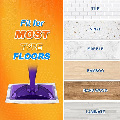 Mop Pads Refills for Swiffer Wet Jet Spray Mops Disposable Replacement Mopping Pads, Wood Floor Cleaning Cloths, Thickness & Absorbent (24 Pack White)