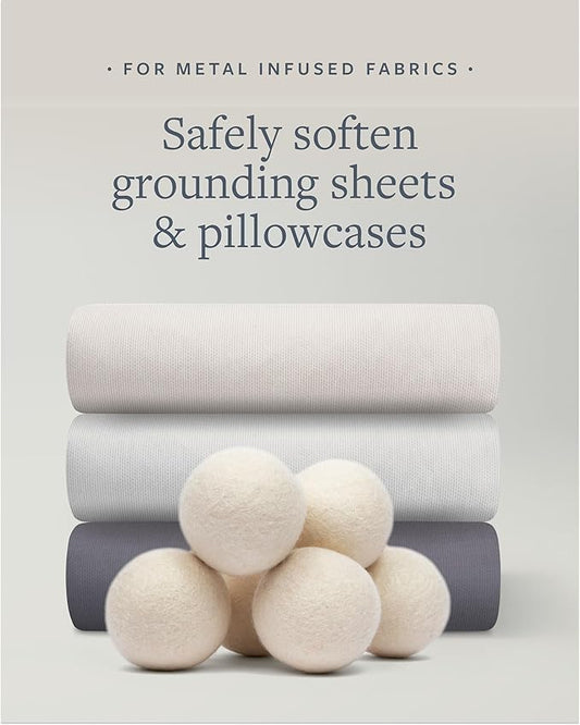 GroundLuxe Premium New Zealand Wool Dryer Balls - 100% Organic, Hand-Felted, Reusable, Reduce Drying Time - Set of 6 for Natural Fabric Softening, Wrinkle & Static Reduction
