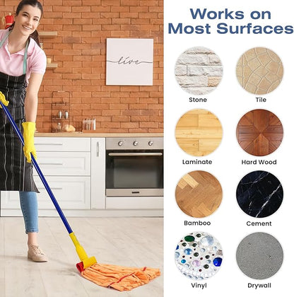 Matthew Cleaning Microfiber Tube Mop(Large,Orange,6Pack) Heavy Duty Mop Head Replacement,Excellent Absorbency,Premium launderability,Reusable,Loop end for Home,Commercial and Industrial Use