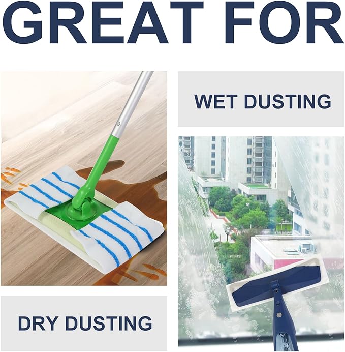 Microfiber Semi-Disposable Mop Pad Cloth Compatible with All 16-18'',Wet Dry Mop Refill Pads