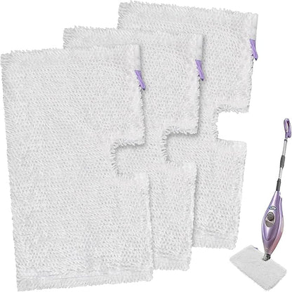 Steam Mop Replacement Pads for Shark Steam Mops S3500 Series S3501 S3601 S3550 S3901 SE450 S3801CO S3601D S2901 S2902 Steam Pocket Mop Pads Floor Cleaning Microfiber Reusable for Shark Mop Pads,3 Pack