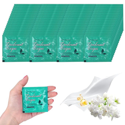 200 Pcs Deodorant Wipes Individually Wrapped Mini Deodorant Travel Size Wet Armpit Wipes Travel Deodorants Bulk for Homeless Women Men Personal Cleansing Wipe Butt Hands Face Underarm Sports(Jasmine)