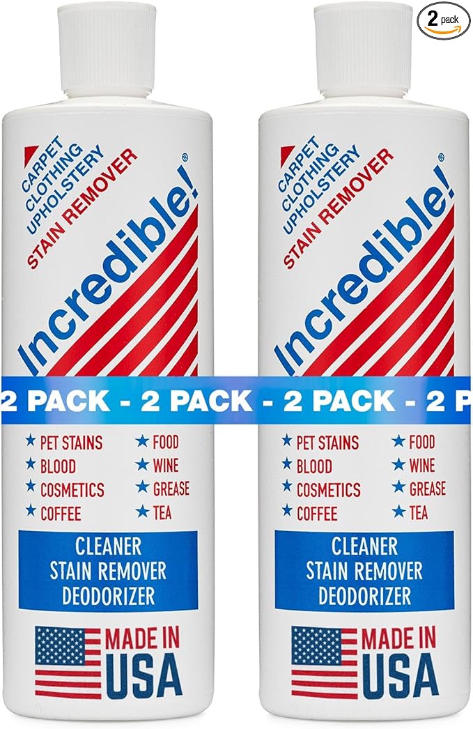 Stain Remover - Instant Spot Remover For New and Old Stains - Blood, Red Wine, Coffee, Urine, Cosmetics, Pet Stains and Odor Eliminator - Carpets, Mattress, Laundry, 16.oz (2 Pack)