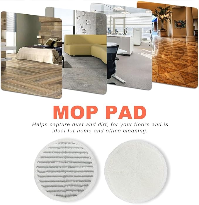 Spinwave Mop Replacement Pads for Bissell Spinwave 20399 23157 23159 2039A 2124A 20393 2039T 2039W 20391 20395 2307 2315A Hard Floor Mop Refill Heavy Scrub Pad- Part #1611297 & 1611298 (6+6)