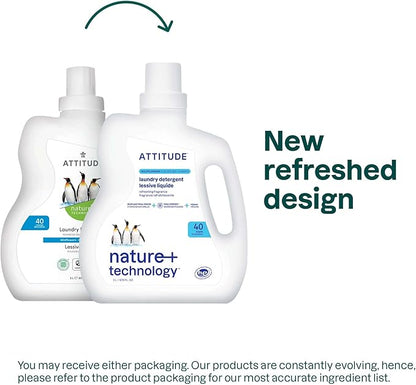 ATTITUDE Liquid Laundry Detergent, EWG Verified Laundry Soap, HE Compatible, Vegan and Plant Based Products, Cruelty-Free, Wildflowers, 40 Loads, 67.6 Fl Oz