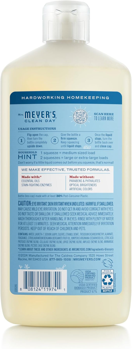 MRS. MEYER'S CLEAN DAY Ultra Concentrated Laundry Detergent, Rain Water Scent, 24.3 fl oz