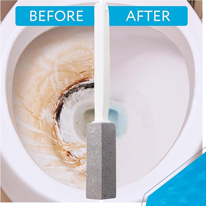 Impresa [4 Pack] Extra Long Handled Pumice Stone Toilet Bowl Cleaner - Limescale Remover - Pumice Toilet Brush - Also Cleans BBQ Grills, Tiles, Tile Grout, & Swimming Pools