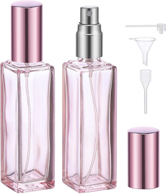 Segbeauty 2pcs Perfume Atomizer & Vanity Tray Cologne Organizer Large, Empty Small Perfume Spray Bottle Portable Fine Mist Perfume,Makeup Tray Cosmetic Display Perfume Trays for Dresser Countertop