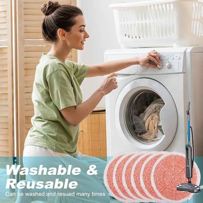 3897A Steam Mop Pads for Bissell SpinWave SmartSteam Scrubbing Steam Mop - Replacement Rotating Mop Head Fit 3897A 3712 3712W, Model No 1641112-6 Pack