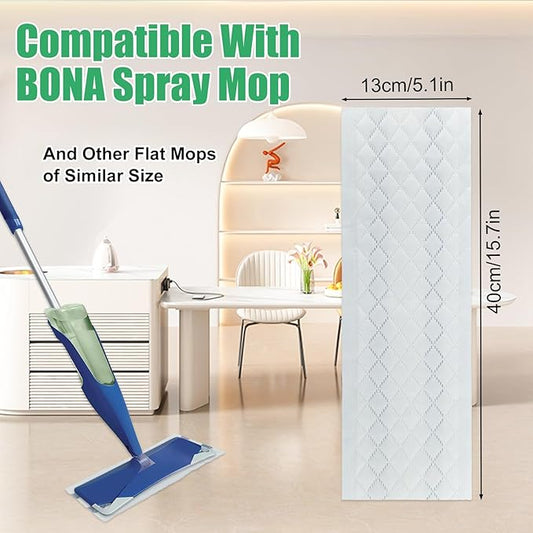 30 Pack Deep Cleaning Pads for All Type of 15''-17'' Spray Flat Mop,Compatible with Bona，Rubbermaid，Turbo，Norwex.Disposable Pad for Bona Family of Mops, Replacement Mopping Pad for Floor Cleaning