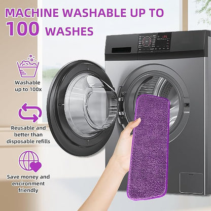 6pcs Microfiber Spray Mop Replacement Heads for Wet/Dry Mops Flat Replacement Heads for Floor Cleaning and Scrubbing Microfiber Pros Reusable Mop Pads