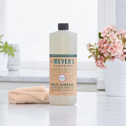 MRS. MEYER'S CLEAN DAY Multi-Surface Cleaner Concentrate, Use to Clean Floors, Tile, Counters, Geranium, 32 fl. oz - Pack of 2