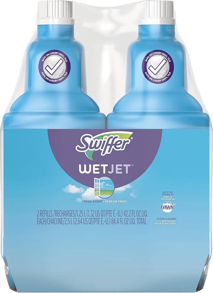 Swiffer WetJet Cleaning Solution Refill 42 Oz - Open Window Fresh Scent - 4 Pack